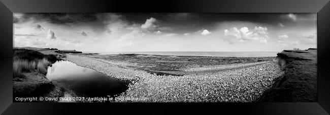 Kilve Beach Panoramic Framed Print by David Pyatt