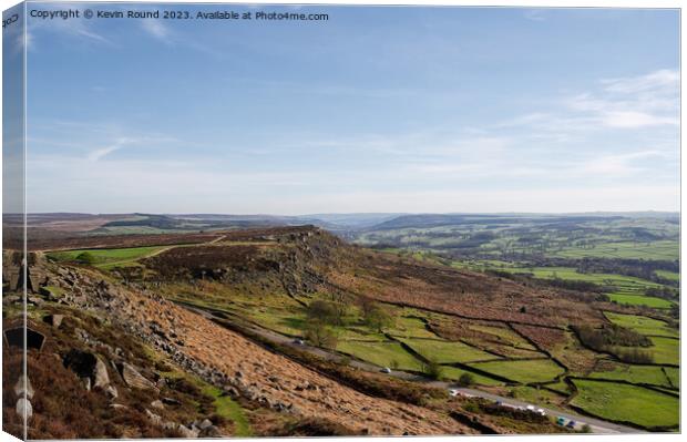 View for Curbar Edge Canvas Print by Kevin Round