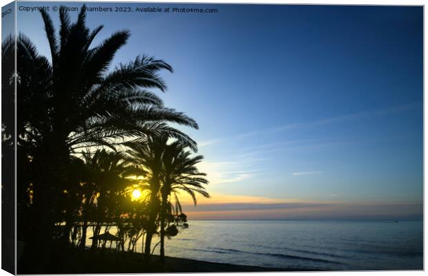 Marbella Sunrise Canvas Print by Alison Chambers