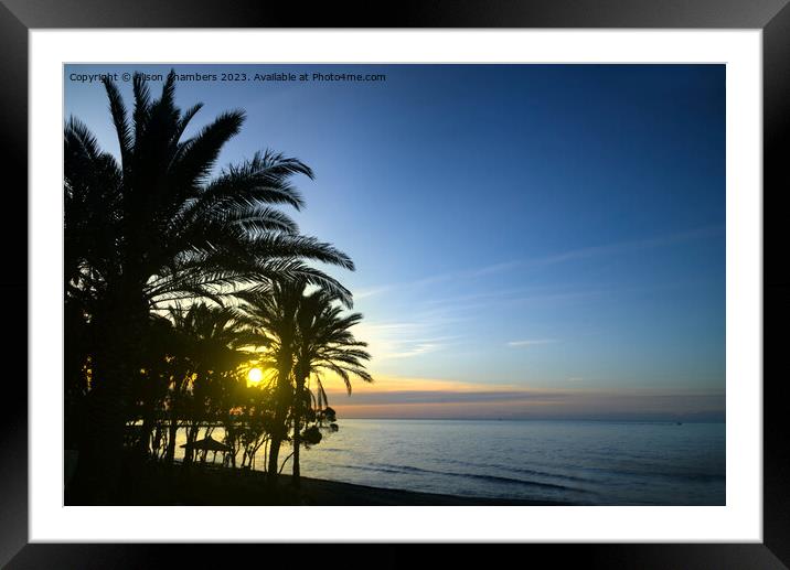 Marbella Sunrise Framed Mounted Print by Alison Chambers
