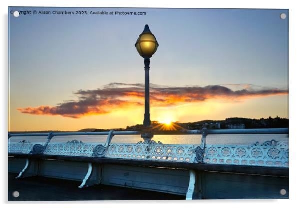 English Riviera Sunset Acrylic by Alison Chambers