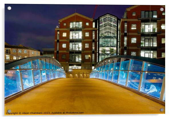 Leeds David Oluwale Bridge Acrylic by Alison Chambers