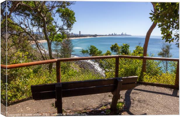 View from Burleigh Heads National Park  on a sunny Canvas Print by Kevin Hellon