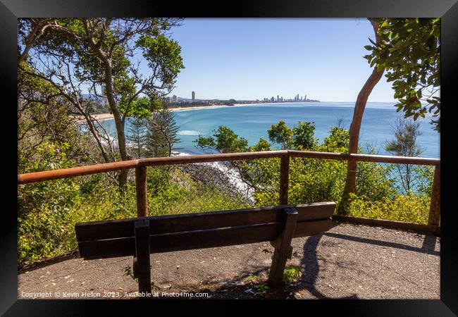 View from Burleigh Heads National Park  on a sunny Framed Print by Kevin Hellon