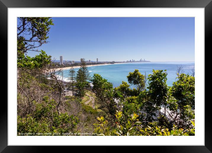 View from Burleigh Heads National Park  on a sunny summer's day  Framed Mounted Print by Kevin Hellon