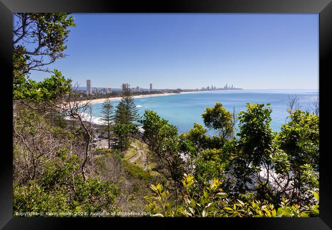 View from Burleigh Heads National Park  on a sunny summer's day  Framed Print by Kevin Hellon