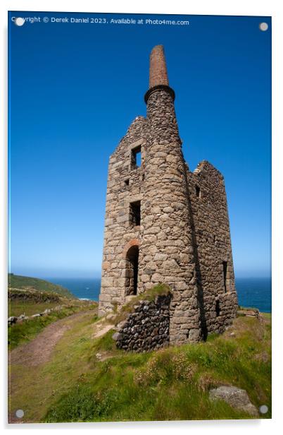 The Resilient Beauty of Botallack Tin Mine Acrylic by Derek Daniel