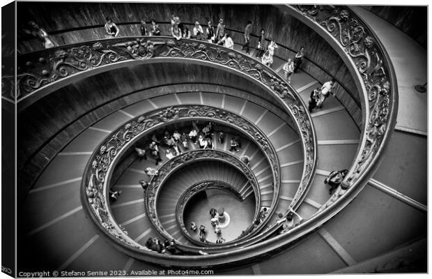 Vatican Museums Spiral Staircase Canvas Print by Stefano Senise