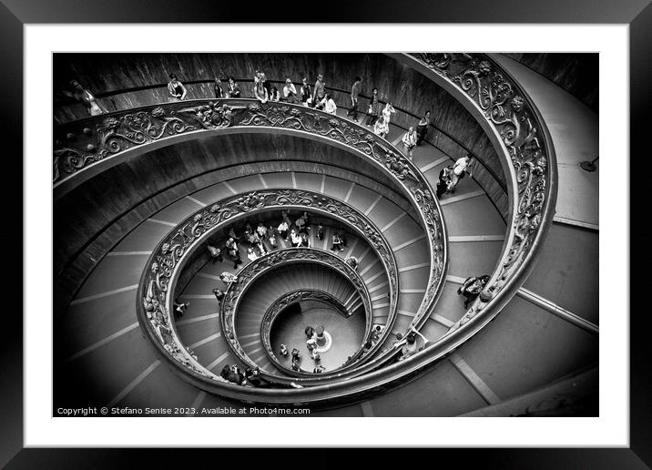 Vatican Museums Spiral Staircase Framed Mounted Print by Stefano Senise