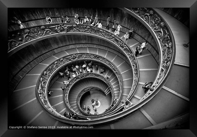 Vatican Museums Spiral Staircase Framed Print by Stefano Senise