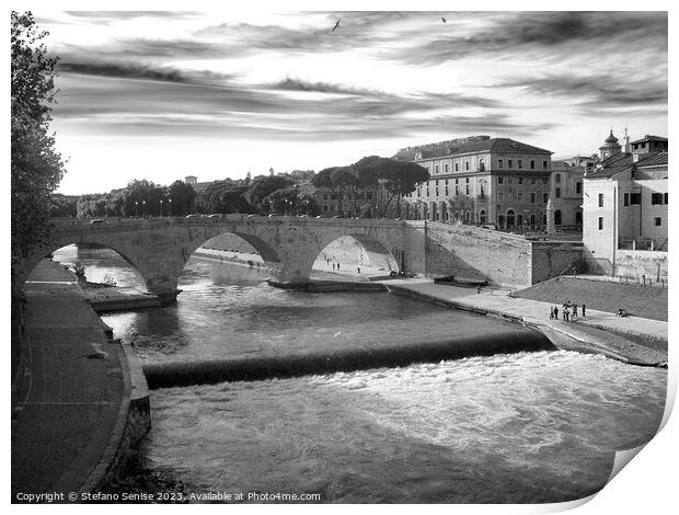 Tiber River and Lovely Tiber Island Print by Stefano Senise