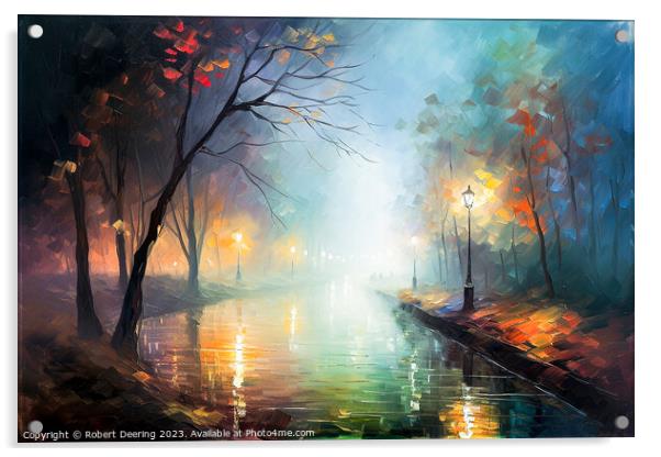 Misty Waters Acrylic by Robert Deering