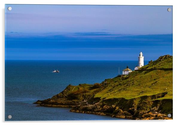 Start Point Lighthouse, Devon. Acrylic by Ian Stone