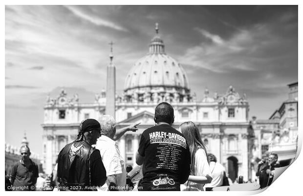 Harley Davidson Bikers in Roma Print by Stefano Senise