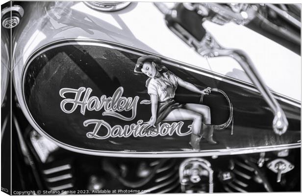 Harley Davidson Pin Up Canvas Print by Stefano Senise