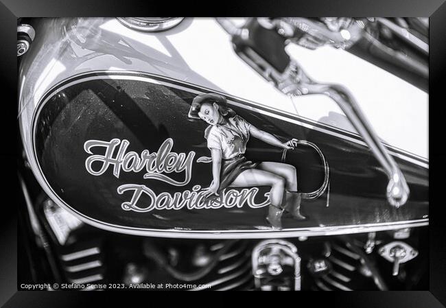 Harley Davidson Pin Up Framed Print by Stefano Senise