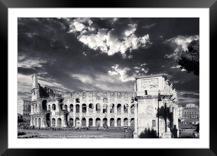 The Colosseum black and white - Rome Framed Mounted Print by Stefano Senise