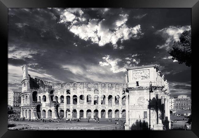 The Colosseum black and white - Rome Framed Print by Stefano Senise