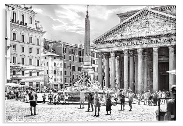 View of the Pantheon at Piazza della Rotonda Acrylic by Stefano Senise