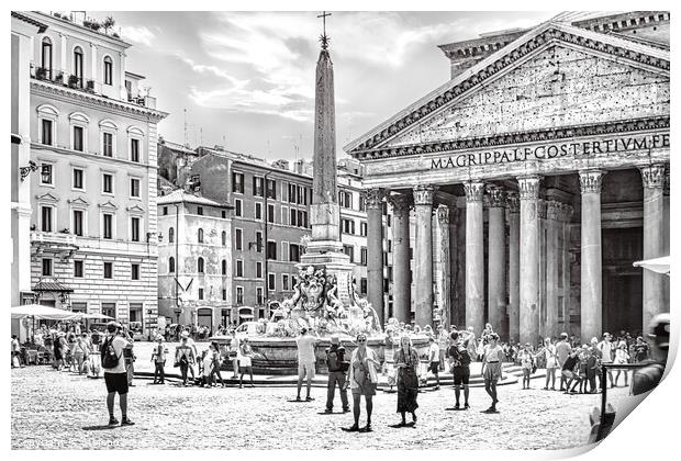 View of the Pantheon at Piazza della Rotonda Print by Stefano Senise
