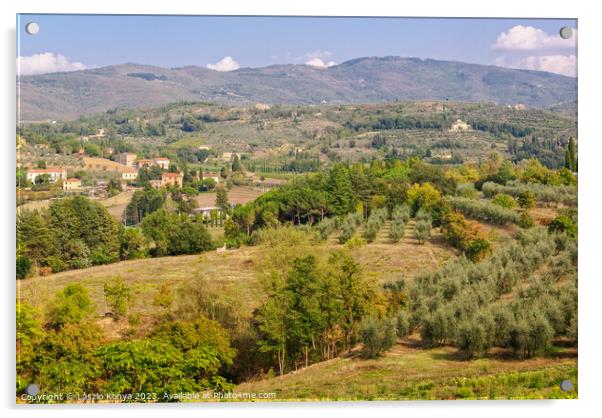 Tuscan countryside - Arezzo Acrylic by Laszlo Konya
