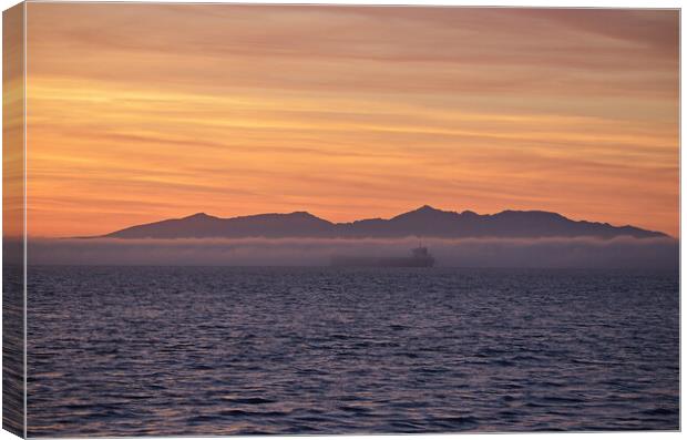 Fog bank covering Firth of Clyde Canvas Print by Allan Durward Photography