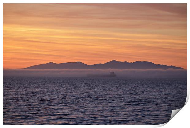 Fog bank covering Firth of Clyde Print by Allan Durward Photography