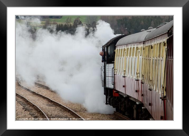 Train Letting off Steam Framed Mounted Print by Brian Sandison