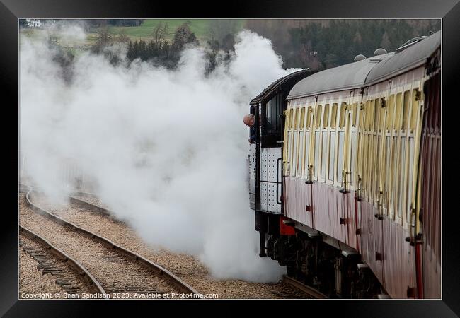Train Letting off Steam Framed Print by Brian Sandison