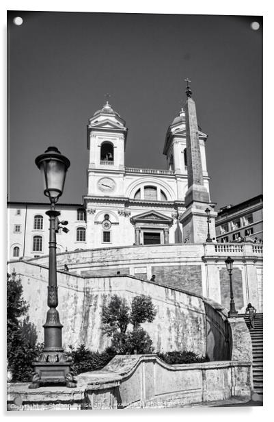 Timeless Beauty of Trinit dei Monti Church Acrylic by Stefano Senise