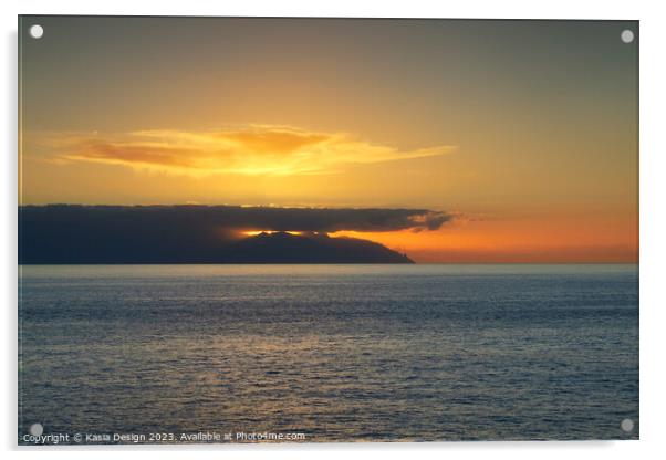Stunning La Gomera Sunset  Acrylic by Kasia Design