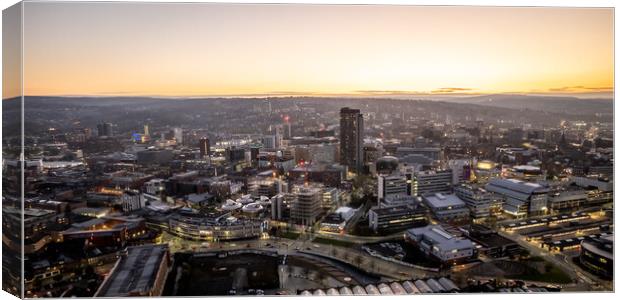 Sheffield City End Of The Day Canvas Print by Apollo Aerial Photography
