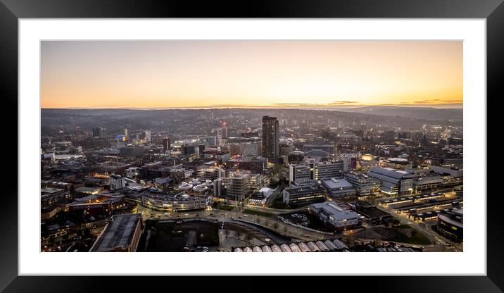 Sheffield City End Of The Day Framed Mounted Print by Apollo Aerial Photography