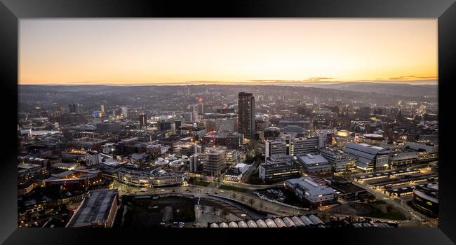 Sheffield City End Of The Day Framed Print by Apollo Aerial Photography