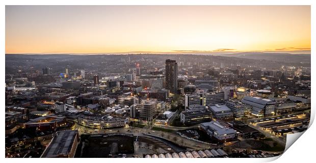 Sheffield City End Of The Day Print by Apollo Aerial Photography