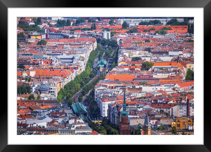 Berlin Aerial Cityscape Framed Mounted Print by Artur Bogacki