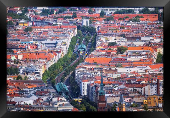 Berlin Aerial Cityscape Framed Print by Artur Bogacki