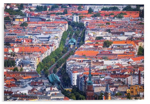 Berlin Aerial Cityscape Acrylic by Artur Bogacki