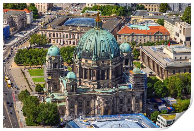 Berlin Cathedral From Above Print by Artur Bogacki