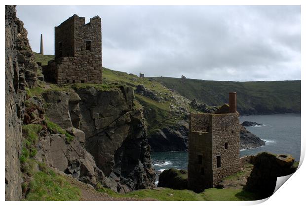 Cornish tin mine Print by Peter Bardsley