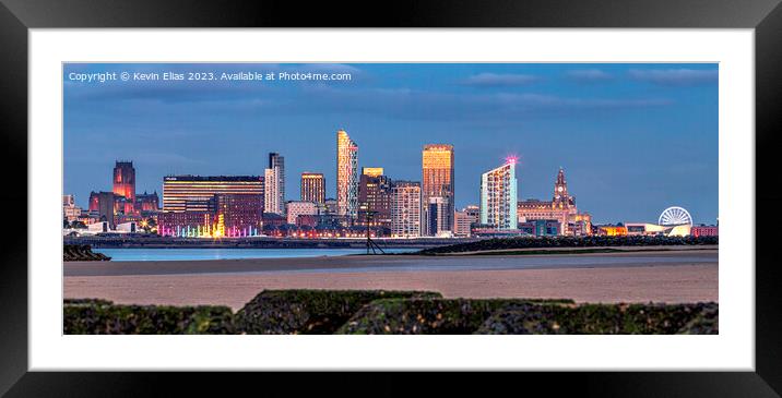 Liverpool skyline Framed Mounted Print by Kevin Elias