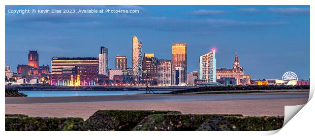 Liverpool skyline Print by Kevin Elias