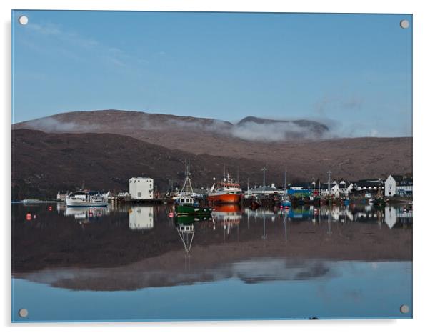 Ullapool  Harbour Acrylic by Peter Bardsley