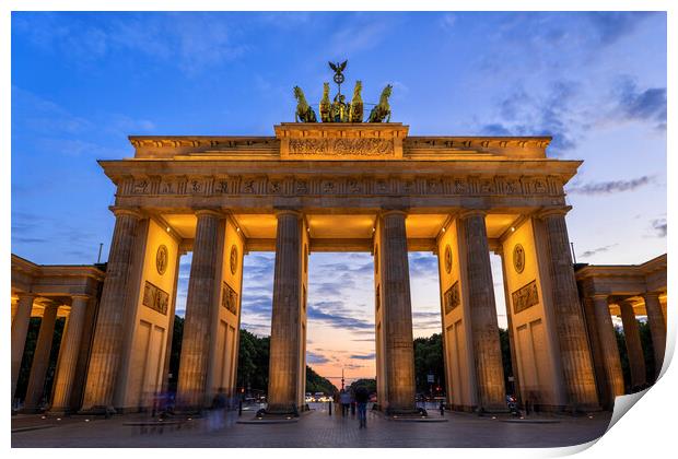 Brandenburg Gate At Twilight In Berlin Print by Artur Bogacki