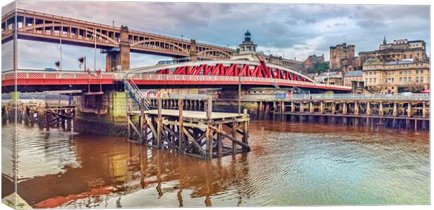 Gateshead Bridges  Canvas Print by Valerie Paterson