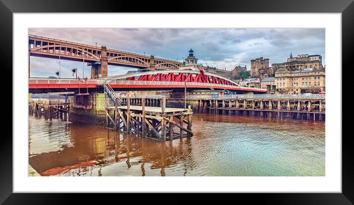 Gateshead Bridges  Framed Mounted Print by Valerie Paterson