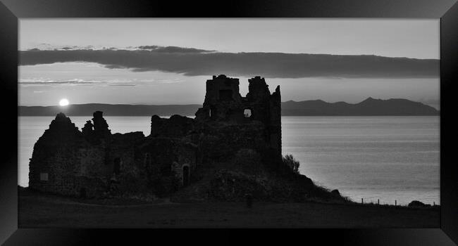 Ayrshire coastal sunset at Dunure Castle  Framed Print by Allan Durward Photography