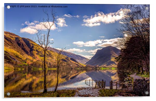 Majestic Buttermere Lake District Landscape Acrylic by phil pace