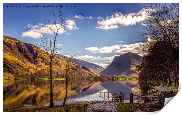 Majestic Buttermere Lake District Landscape Print by phil pace
