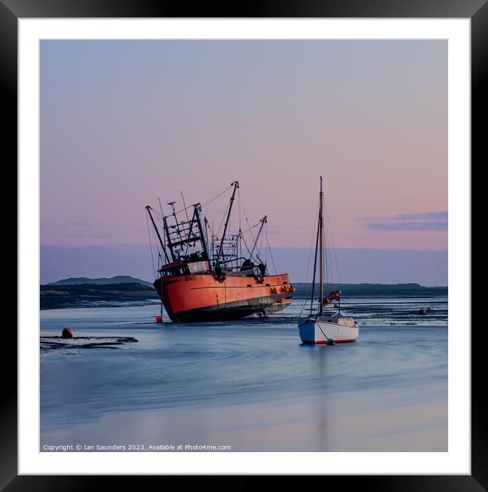 Boats at Brancaster Staithe Framed Mounted Print by Ian Saunders